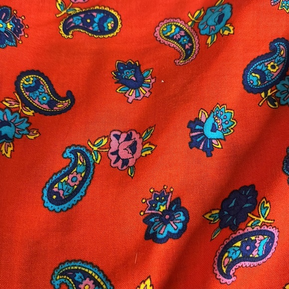 Vintage 1980s Red Blue Paisley Short Sleeve Shirt by Fritzi Women's Size L - Picture 5 of 5